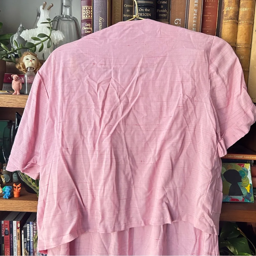 Vintage Pink Two-Piece Pencil Skirt Set